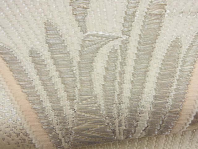 平和屋着物■六通柄袋帯 唐織 孔雀舞花文 銀糸 逸品 n-td0066