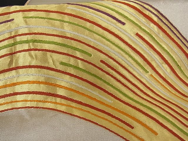 平和屋着物■六通柄袋帯 唐織 流水文 金銀糸 正絹 逸品 A-tn1617