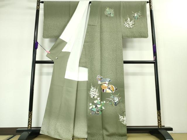 平和屋本店■極上 人間国宝 羽田登喜男 TOKIOetTOKI 訪問着 鴛鴦 金銀彩 逸品 未使用 DZAA2969kh5 - 平和屋