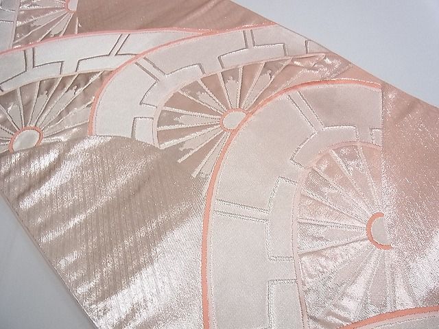 平和屋着物■六通柄袋帯 片輪車 銀糸 逸品 tw3461