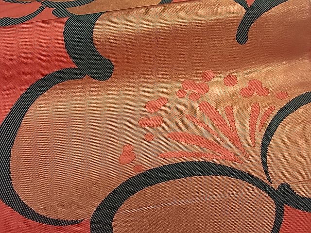 平和屋着物■本袋帯 舞花文 金糸 逸品 ut4123