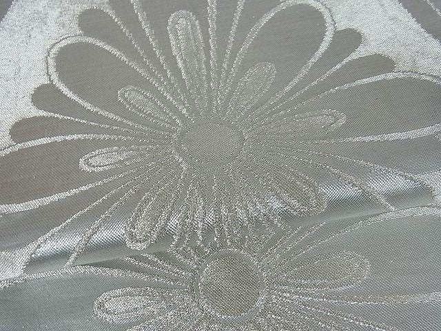 平和屋着物■全通柄袋帯 立涌花文 銀糸 逸品 uw0198