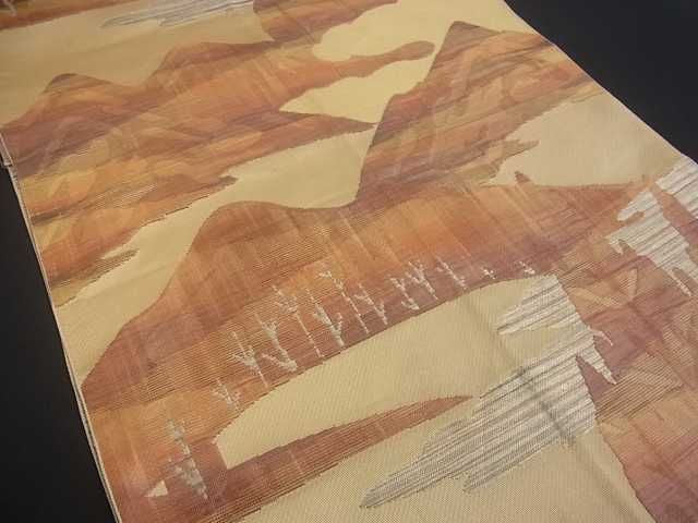 平和屋着物■八寸名古屋帯 遠山風景文 逸品 uw0305