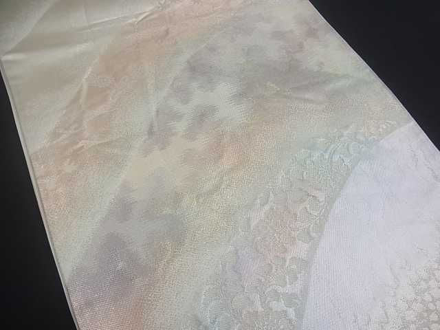 平和屋着物■六通柄袋帯 重ね山花鳥文 金銀糸 逸品 uw0328