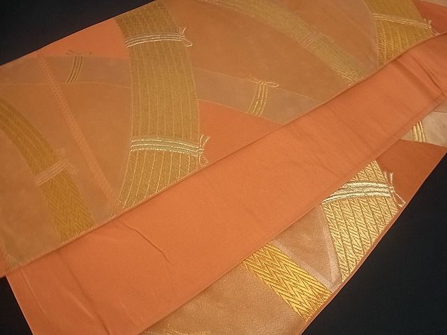 平和屋着物■六通柄袋帯 籬文 金糸 逸品 uw0346