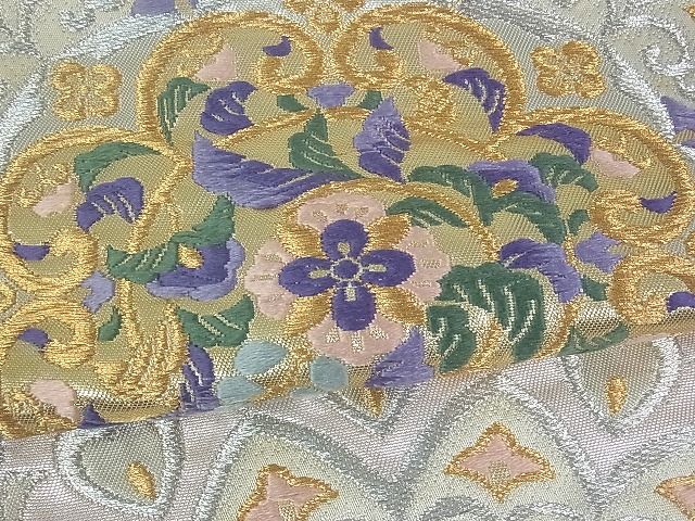 平和屋着物■六通柄袋帯 正倉院花文 金銀糸 逸品 uw0623