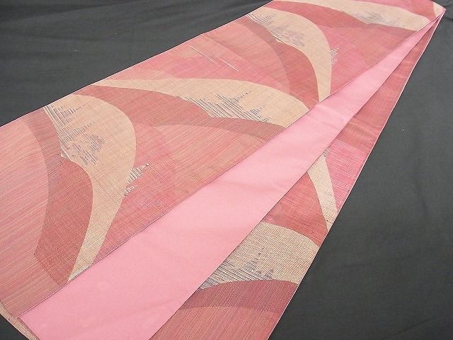 平和屋着物■六通柄袋帯 風景文 正絹 逸品 A-uw1944