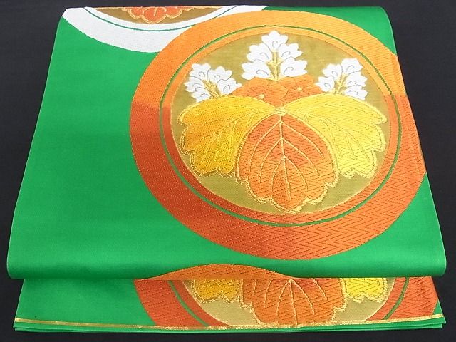 平和屋着物■六通柄袋帯 唐織 桐 金糸 正絹 逸品 A-uw1952