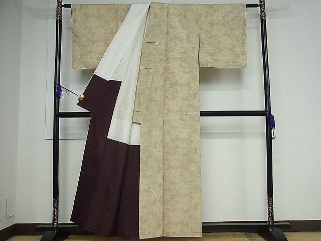 平和屋着物■上質な紬 楓文 逸品 vf3037