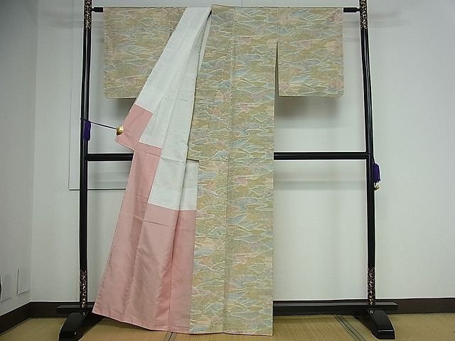 平和屋着物■上質な紬 遠山流水文 逸品 vf3050