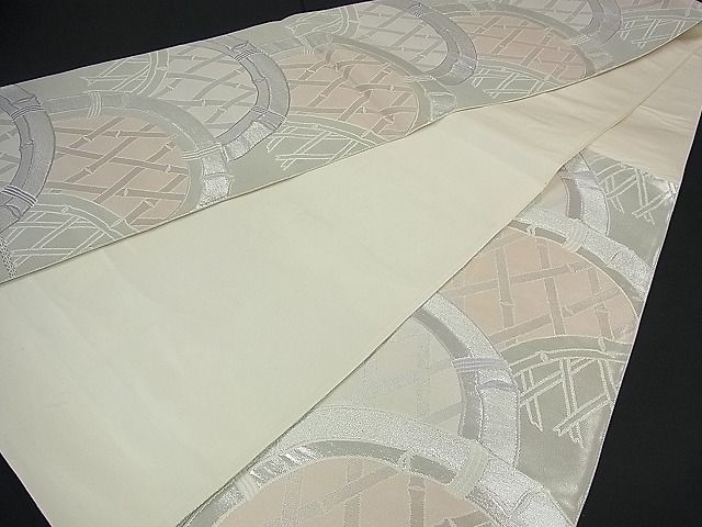 平和屋着物■六通柄袋帯 籬文 銀糸 逸品 vf3999