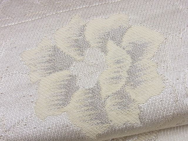 平和屋着物■西陣 六通柄袋帯 切嵌吉祥花文 銀糸 逸品 n-vz0843