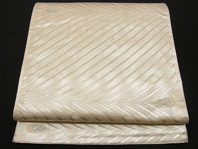 平和屋着物■六通柄袋帯 孔雀羽文 銀糸 逸品 n-wb0097