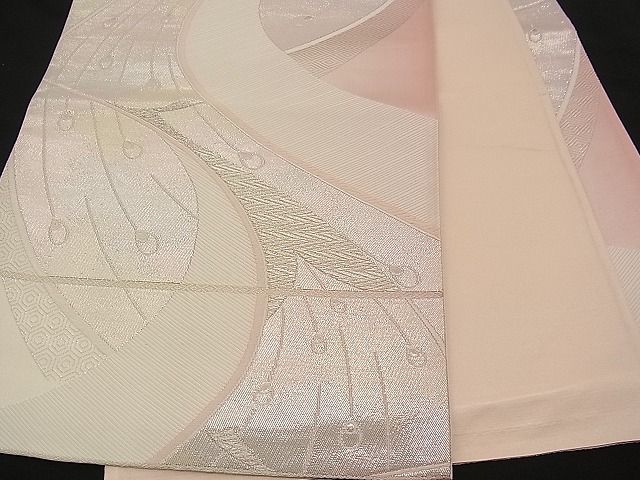 平和屋着物■六通柄袋帯 唐織 孔雀文 銀糸 逸品 n-wb0137