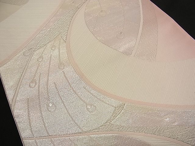 平和屋着物■六通柄袋帯 唐織 孔雀文 銀糸 逸品 n-wb0137
