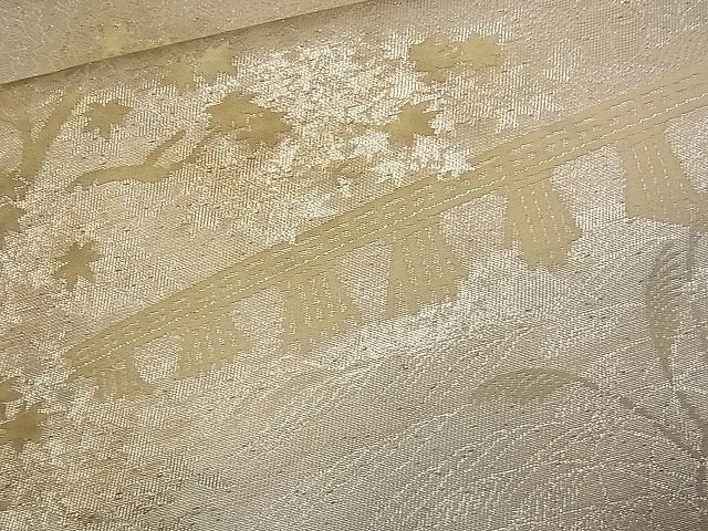 平和屋着物■六通柄袋帯 京洛百景嵐山 銀糸 逸品 n-wb0686