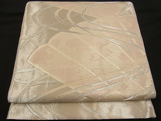 平和屋着物■六通柄袋帯 唐織 檜扇文 銀糸 逸品 n-wb0699