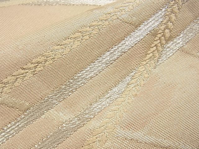 平和屋着物■六通柄袋帯 唐織 檜扇文 銀糸 逸品 n-wb0699