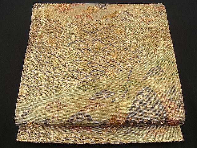 平和屋着物■佐賀錦 六通柄袋帯 御所解文 金糸 逸品 n-wb0712
