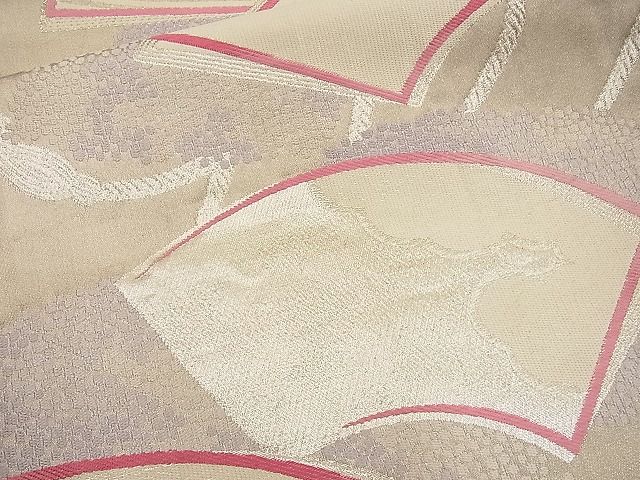 平和屋着物■六通柄袋帯 唐織 地紙花文 銀糸 逸品 n-wb0715