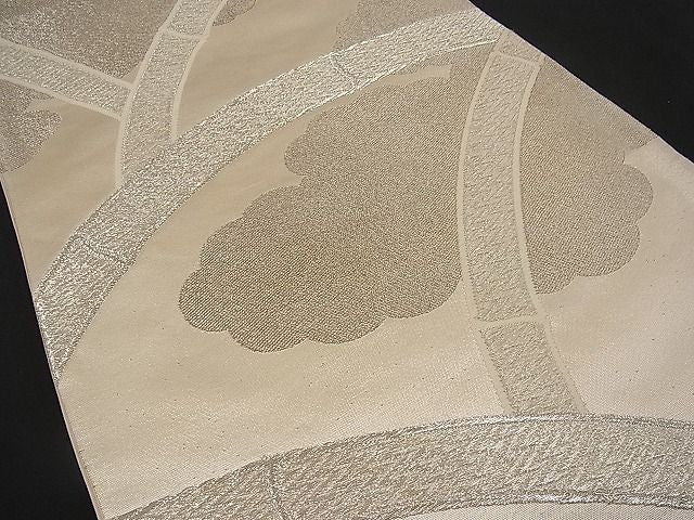 平和屋着物■六通柄袋帯 雲取り竹垣文 銀糸 逸品 n-wb0716