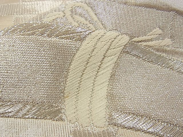 平和屋着物■六通柄袋帯 唐織 エ霞籬文 銀糸 逸品 n-wb0718