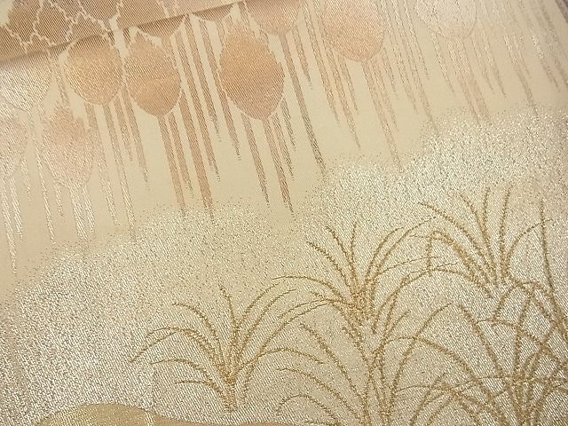 平和屋着物■六通柄袋帯 流水樹林文 金銀糸 逸品 n-wb0736