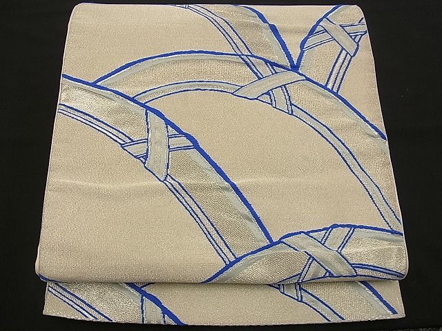 平和屋着物■六通柄袋帯 唐織 籬文 銀糸 逸品 n-wb0743