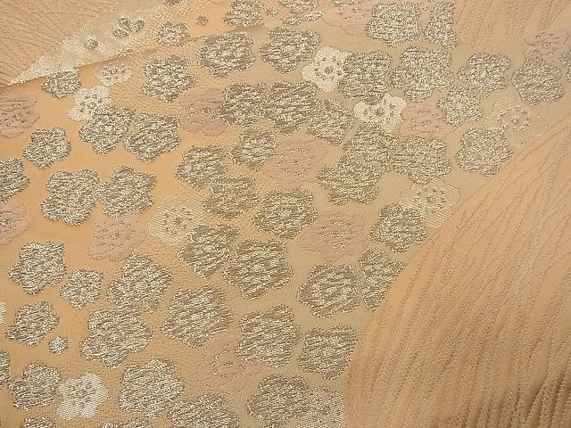 平和屋着物■六通柄袋帯 唐織 流水舞梅文 銀糸 逸品 n-wb0744