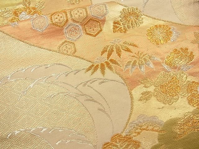 平和屋着物■六通柄袋帯 吉祥花文 金銀糸 逸品 n-wb0756