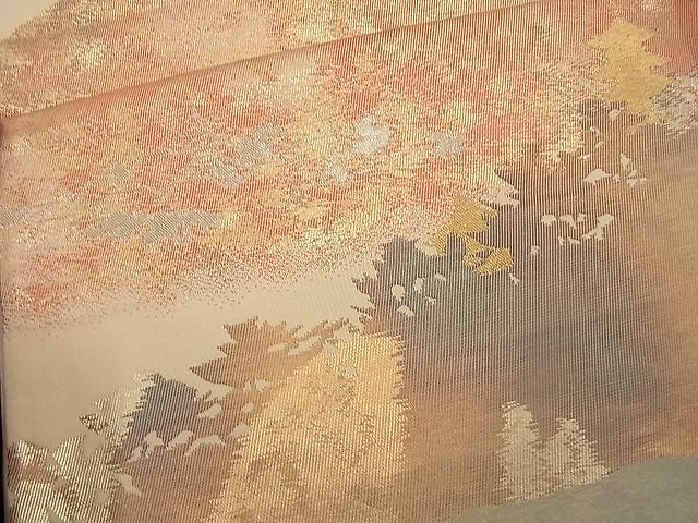 平和屋着物■六通柄袋帯 遠山風景文 金銀糸 逸品 n-wb0766