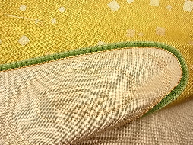 平和屋着物■六通太鼓柄袋帯 駒刺繍 流水箔散らし文 金彩 逸品 n-wb0768
