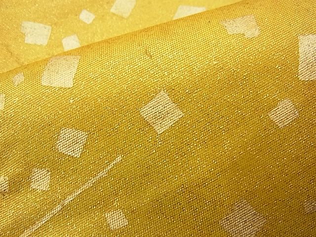 平和屋着物■六通太鼓柄袋帯 駒刺繍 流水箔散らし文 金彩 逸品 n-wb0768