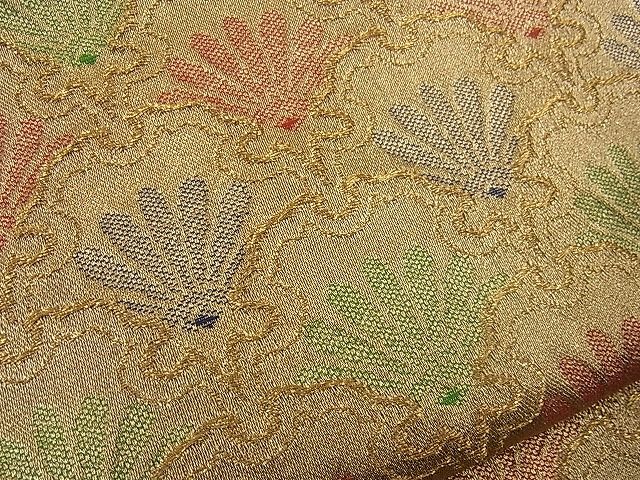 平和屋着物■六通柄袋帯 雪輪菊青海波 金糸 逸品 n-wb0790