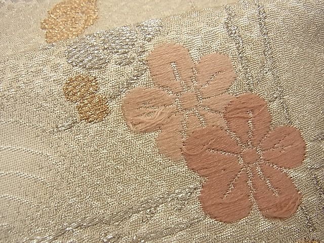 平和屋着物■六通柄袋帯 唐織 菊枝梅文 金銀糸 逸品 n-wb1144