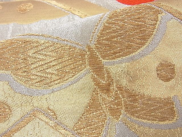 平和屋着物■六通柄袋帯 唐織 松川菱鳳凰花蝶文 金銀糸 逸品 n-wb1401