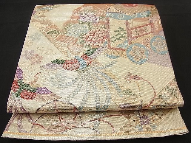 平和屋着物■佐賀錦 六通柄袋帯 能衣京祭文 金糸 逸品 n-wb1896