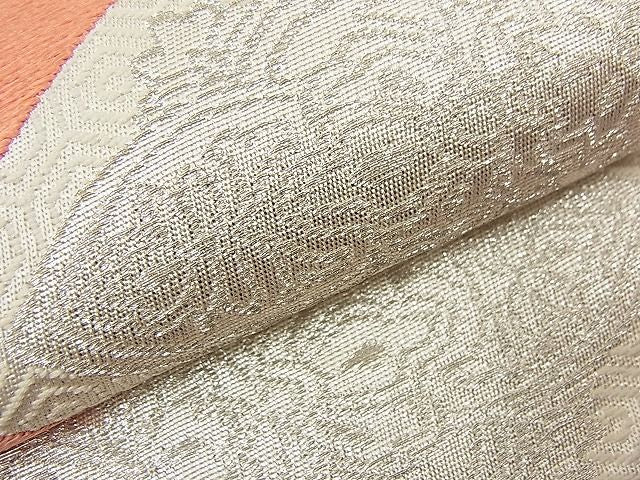 平和屋着物■六通柄袋帯 唐織 吉祥花菱文 銀糸 逸品 n-wb1927