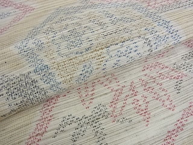 平和屋着物■上質な紬 単衣 笹梅文 逸品 wb2802