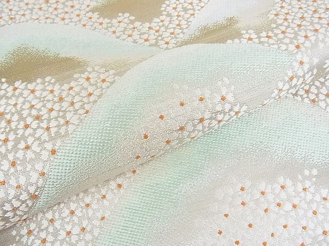 平和屋着物■六通柄袋帯 重ね山渡橋花文 金銀糸 逸品 wb5361