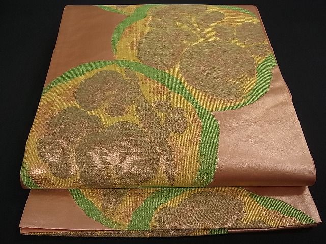 平和屋着物■六通柄袋帯 草花丸文 金糸 逸品 we1410
