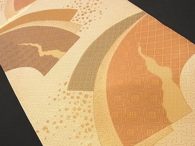 平和屋着物■本場筑前博多織 佐賀錦 六通柄袋帯 木下節夫作 地紙吉祥文 金糸 証紙付き 正絹 逸品 A-wj3181