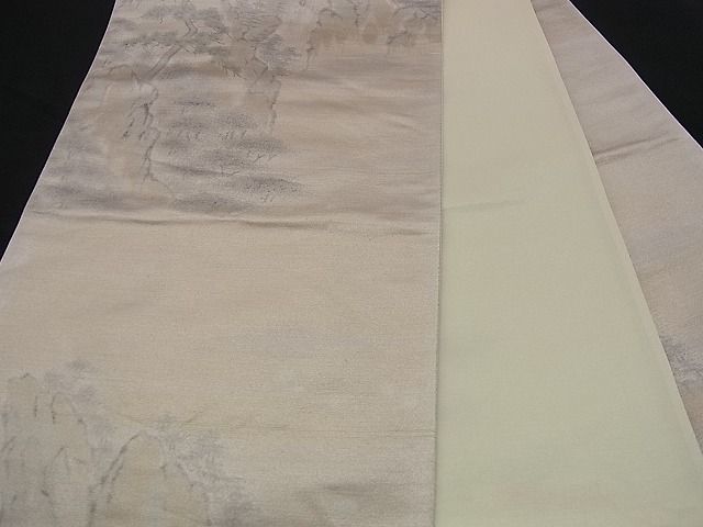 平和屋着物■六通柄袋帯 手描き 風景文 引箔 逸品 n-xg0008