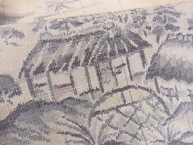 平和屋着物■上質な紬 風景樹林文 逸品 xg4083
