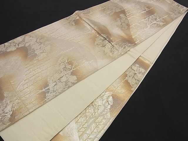 平和屋着物■六通柄袋帯 遠山木立文 金銀糸 逸品 n-yc1763