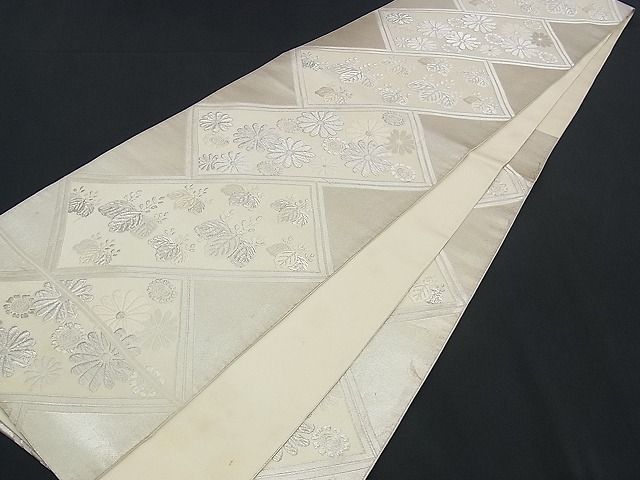 平和屋着物■六通柄袋帯 唐織 桐花文 銀糸 逸品 n-yc1827