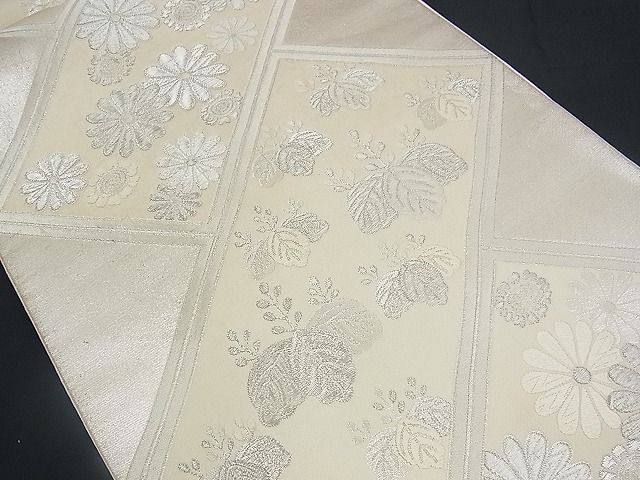 平和屋着物■六通柄袋帯 唐織 桐花文 銀糸 逸品 n-yc1827