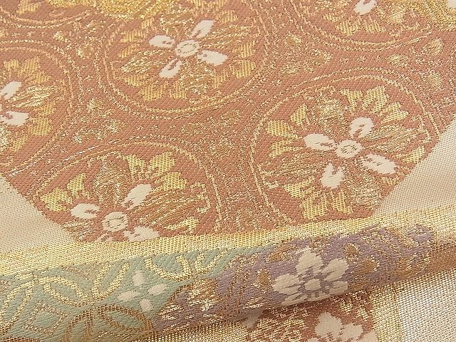 平和屋着物■六通柄袋帯 唐織 遠山色紙重ね吉祥文 金糸 逸品 n-yc1853