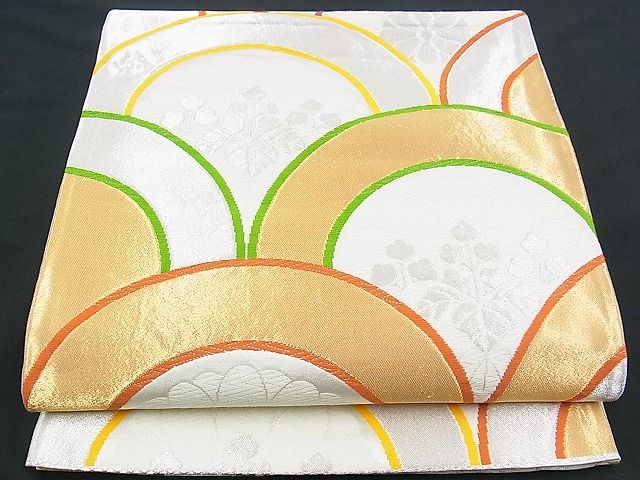 平和屋着物■六通柄袋帯 唐織 青海波菊桐文 金銀糸 逸品 n-yc2358