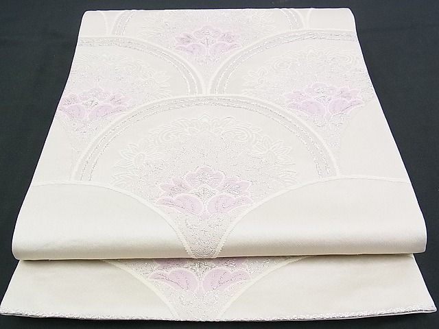 平和屋着物■六通柄袋帯 唐織 青海波更紗花文 銀糸 逸品 n-yc2430